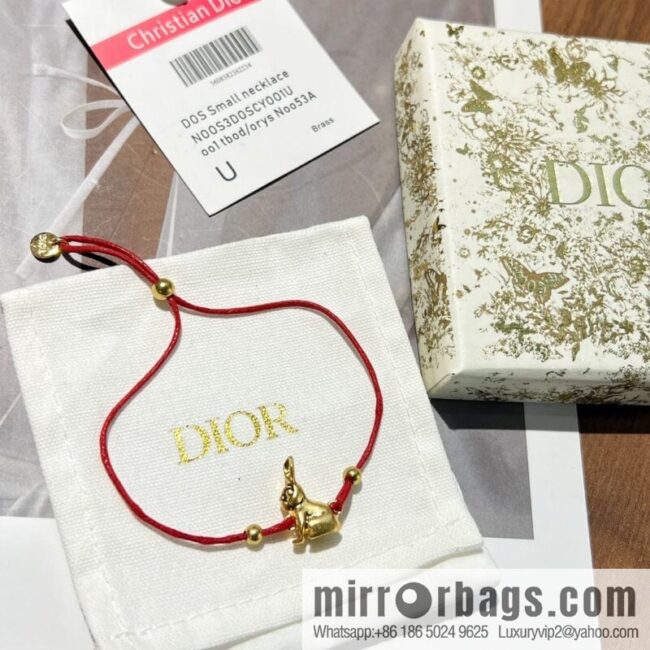 Dior rabbit 🐰 red rope bracelet hand rope