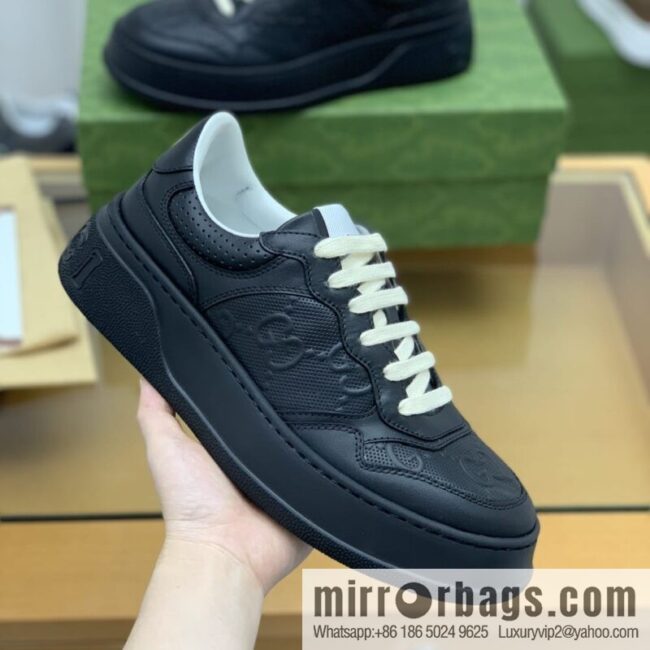 Gucci Gucci leather GG printed embossing His & Hers sneakers