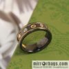 New Gucci gucci double G black and white ceramic Saturn diamond ring