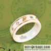 New Gucci gucci double G black and white ceramic Saturn diamond ring