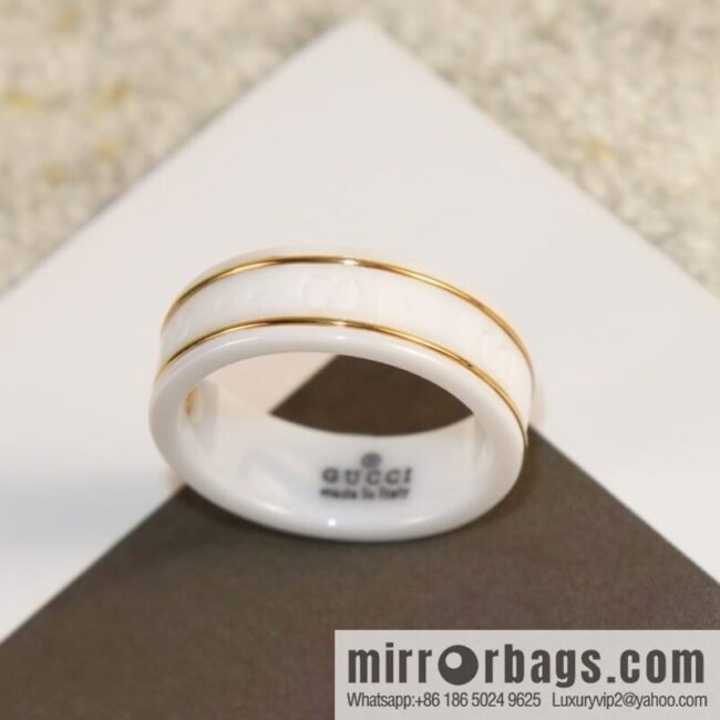 New Gucci gucci double G black and white ceramic ring