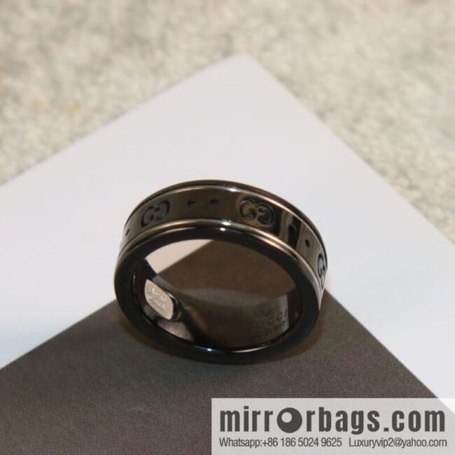 New Gucci gucci double G black and white ceramic ring