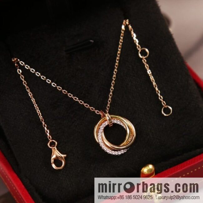 Cartier Trinity series three-color three-ring necklace