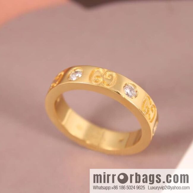 New Gucci gucci double G with diamond ring
