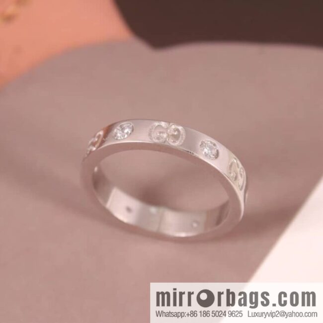 New Gucci gucci double G with diamond ring
