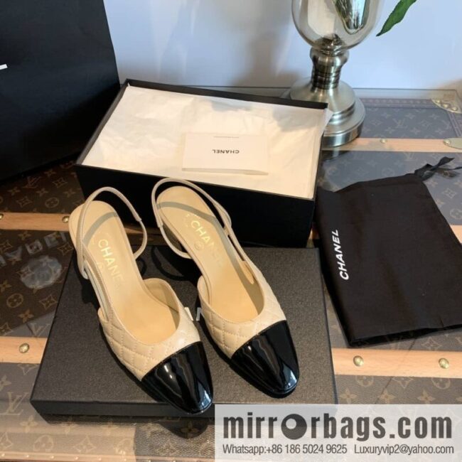Chanel Xiaoxiang rhombus color matching thick-heeled sandals