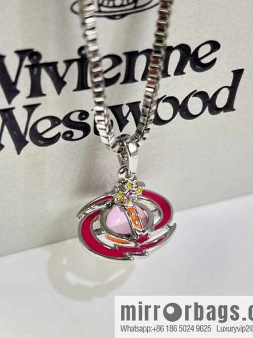 wsxc1678364995722_0-800x8004ml5xnayo34187400_20250708221327.jpg New ☑️ Vivienne Westwood pink Saturn necklace