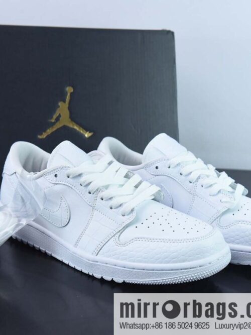 wsxc1678365178280_4-800x800ntwfqzuq22131156_20250716033240.jpg NK Air Jordan 1 Low Golf \"Croc Pack\" AJ1 Jordan Generation Golf Edition Series Low Top Classic Vintage Culture Casual sneakers \"Full White Crocodile Pattern\" DD9315-110