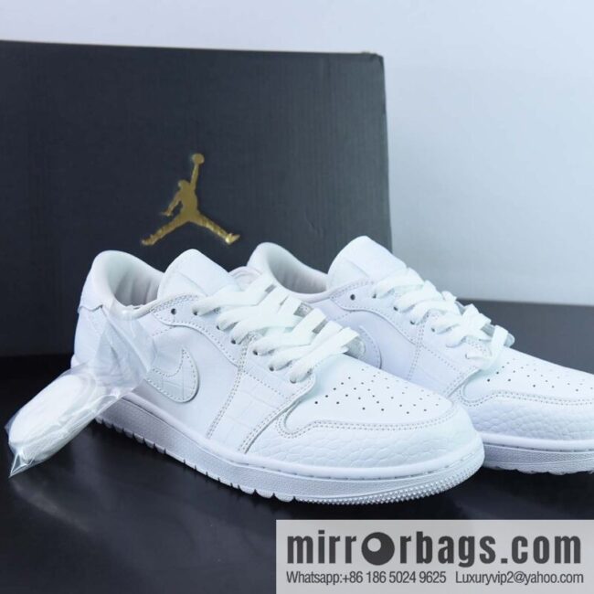 wsxc1678365178280_4-800x800ntwfqzuq22131156_20250716033240.jpg NK Air Jordan 1 Low Golf \"Croc Pack\" AJ1 Jordan Generation Golf Edition Series Low Top Classic Vintage Culture Casual sneakers \"Full White Crocodile Pattern\" DD9315-110