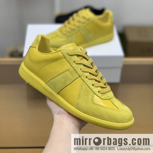 𝐌𝐚𝐢𝐬𝐨𝐧𝐌𝐚𝐫𝐠𝐢𝐞𝐥𝐚 with yellow leather (fabric) and nubuck Unisex shoes