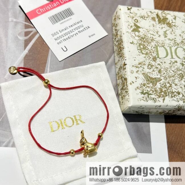 Dior rabbit 🐰 red rope bracelet hand rope