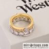 New ☑️ Vivienne Westwood Queen Mother Saturn double full diamond ring