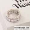 New ☑️ Vivienne Westwood Queen Mother Saturn double full diamond ring
