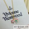 New ☑️ Vivienne Westwood Queen Mother Saturn full of diamonds rainbow necklace