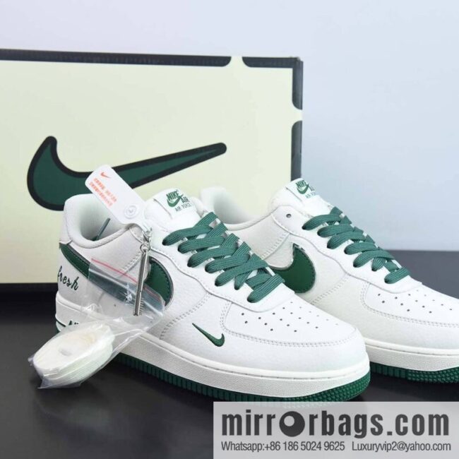 Nike Air Force 1 \'07 Low \"White/Green/Silver\" Air Force One 40th Anniversary Joint Commemorative Dark Green Silver Hook \"Item Number: BM1996-066