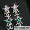 New ☑️ Chanel c2 double c full diamond pentagram ⭐ star stud earrings