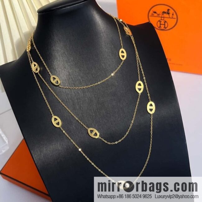 New ☑️ Hermès HERMES pig nose long necklace