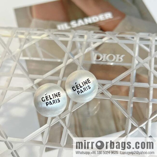 New ☑️ Celine round letter stud earrings