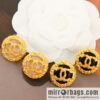 New ☑️ Chanel medieval series gold round double c earrings