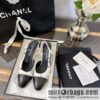 Chanel Chanel Xiaoxiang black and white color matching full logo thick heel sandals