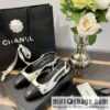Chanel Chanel Xiaoxiang black and white color matching full logo thick heel sandals
