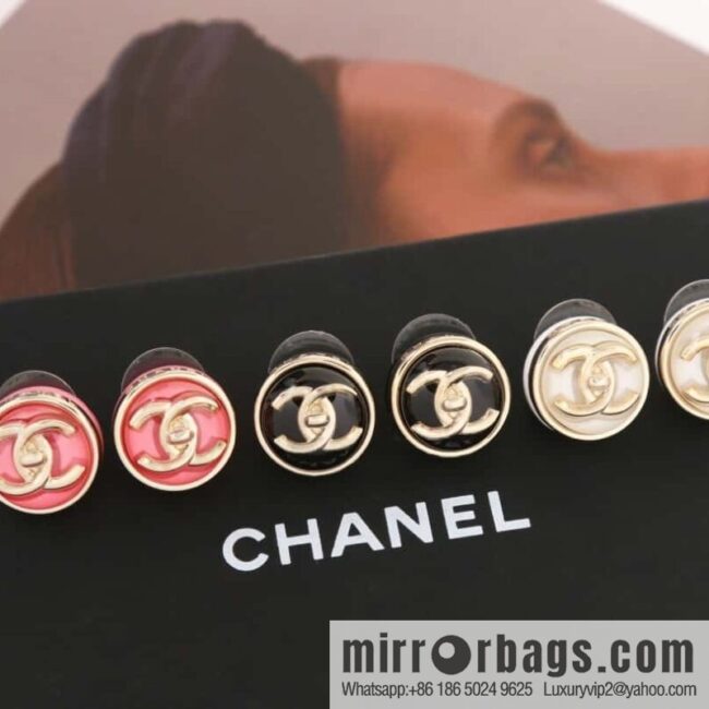 New ☑️ Chanel c1 double c round stud earrings