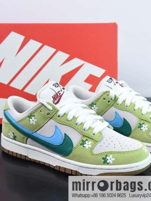 wsxc1680180193797_4-800x800nja3vgpmenb22874_20250716022102.jpg SB Dunk Low SE \"85 Dunk Series Low Help Casual Sports Skateboard Shoes\" Flower Apple Green Light Grey Dark Green Blue Double Hook \"Item Number: DO9457-125