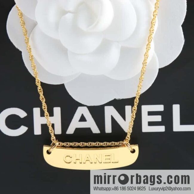 New ☑️ Chanel medieval series gold bar letter necklace