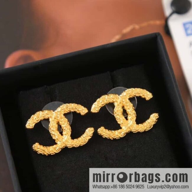 New ☑️ Chanel medieval series gold double c earrings