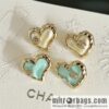 New ☑️ Chanel C1 double c peach heart love stud earrings