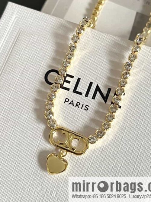 wsxc1681215134396_7-800x800jnmx5pkxpga179374_20250708181642.jpg New ☑️ Celine love peach heart Arc de Triomphe full of diamond necklace