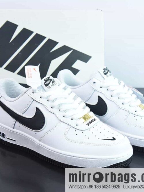 wsxc1681215330513_4-800x800r2l1lzxljlr18759_20250716014333.jpg Air Force 1 \'07 Low QS \"White/Black Mini Swoosh\" Air Force One Classic \"leather (fabric) white and black embroidery small hook\" CV5696-963
