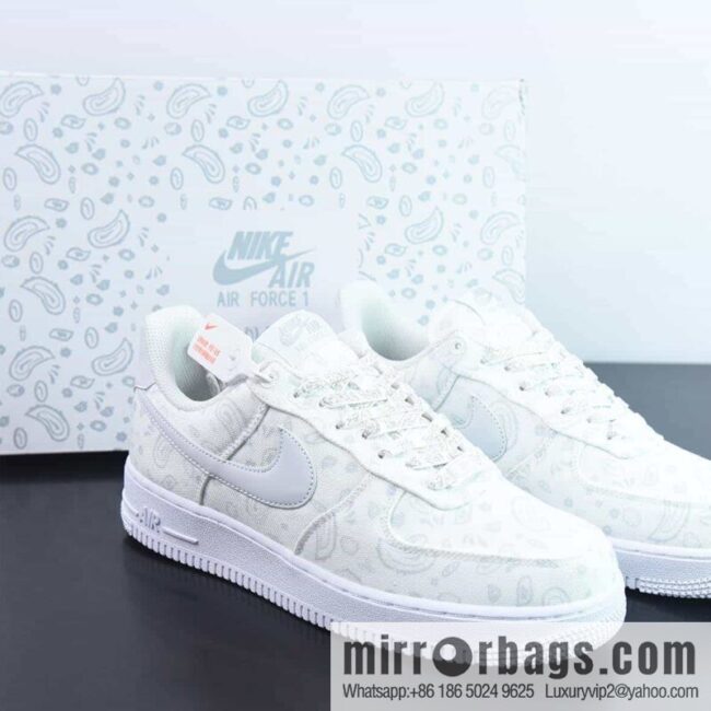NK Air Force 1 \'07 white cashew flower cloth surface, Air Force No. 1 low-top casual board shoes, item number: DG2296-088