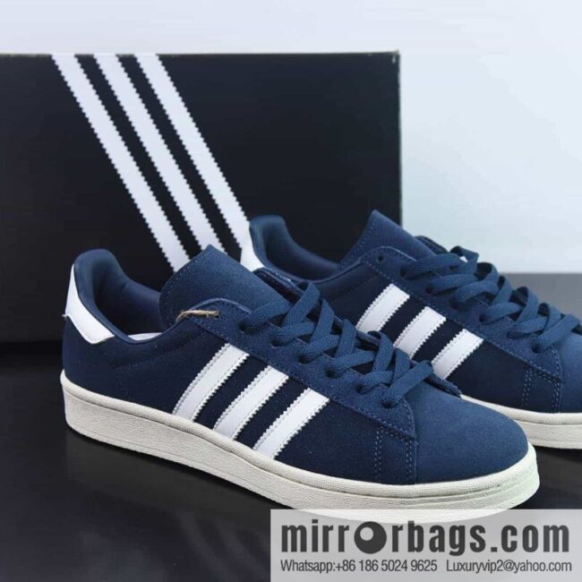 AD Originals Campus 80S Academy Series Classic Vintage Low Top Versatile Casual Sports Board Shoes, Navy Blue, Item Number: GX9405