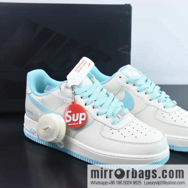 Nike Air Force 1 07 Low \"meter sky blue\" supreme joint Air Force No. 1 low-top casual board shoes 3M reflective item number: SU0220-002