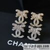 New ☑️ Chanel C1 double c bow full diamond stud earrings