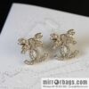 New ☑️ Chanel C1 double c bow full diamond stud earrings