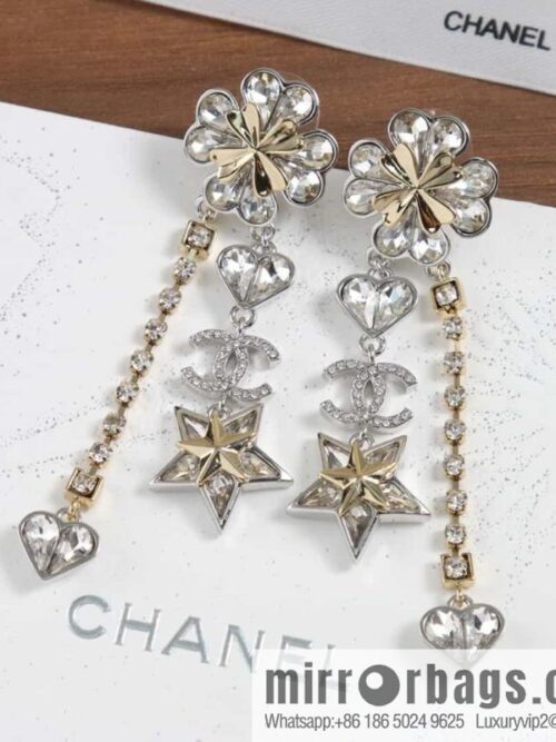 wsxc1681908511420_0-800x800xo5deivyezw178798_20250708175943.jpg New ☑️ Chanel C4 double c full diamond four-leaf clover five-pointed star earrings