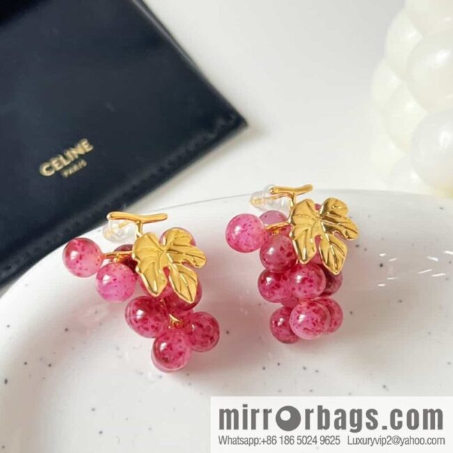 wsxc1681994990979_0-800x800mtdhly1rvrb178741_20250708175801.jpg New Celine gold leaf amethyst grape π stud earrings