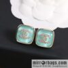 [Single price] New Chanel c1 double c square pink blue purple white stud earrings