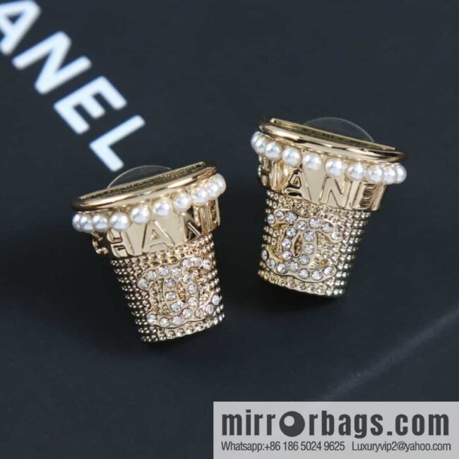 New ☑️ Chanel C1 double c full diamond flower pot stud earrings