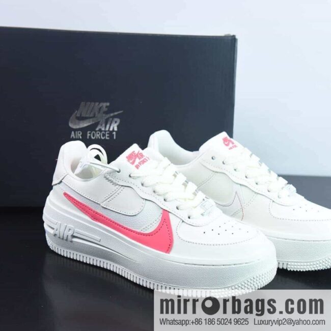 Nike Air Force 1 PLT.AF. ORM \"Triple White\" Air Force One low-top casual board shoes \"white pink\" item number: DJ9946-105