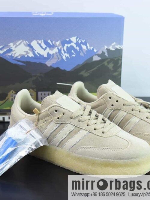 wsxc1683205929991_4-800x800msfkbwrcrmo10505_20250716002850.jpg Kith x Clarks x Ad Originals 8th Street Samba \"Chalk White\" Samba Street Collection German Training Style Low Top Vintage Casual Board Shoes, Item Number: ID7298