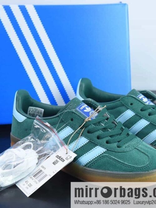 wsxc1683205931381_4-800x800vv2zm4eb5y210494_20250716002844.jpg Adidas Adidas Gazelle Indoor Trainers Antelope Internal Training Series Low Top Vintage Versatile Leisure Sports German Training Wind Board Shoes \"Green Light Blue Rubber Sole\" IG9979