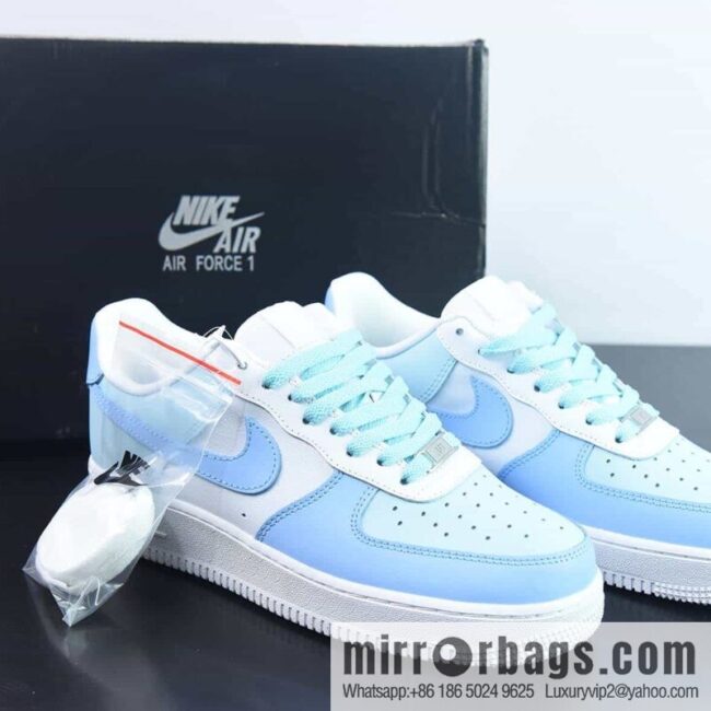 Nike Air Force 1 \'07 Low \"Light Blue/Jade/White\" Air Force One Classic Low Top Versatile Casual Sports Shoes \"Color Matching Light Blue Jade White\" CW2299-111