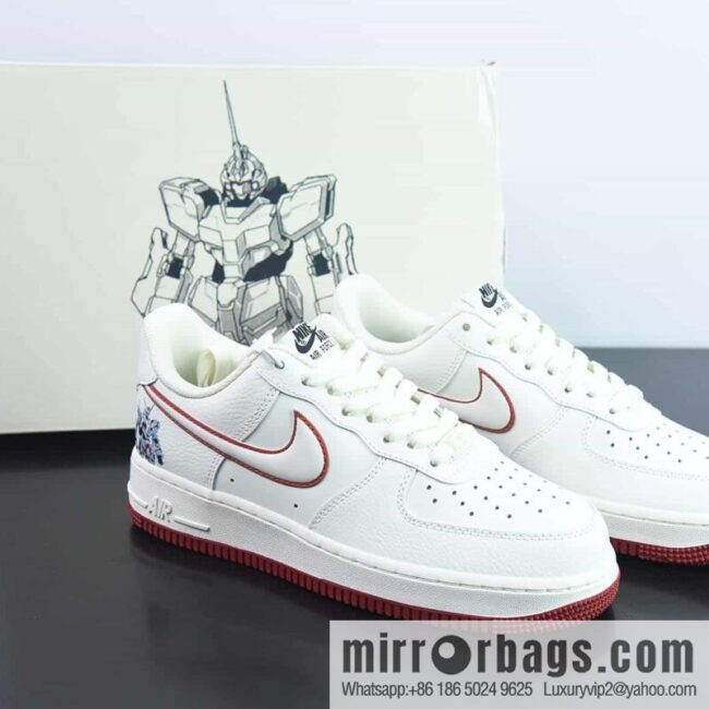 Nike Air Force 1 07 LV8 🥰 GUNDAM \"Air Force One Classic Versatile Casual Sports Board Shoes\" Beige Red Gundam \"KK1256-658