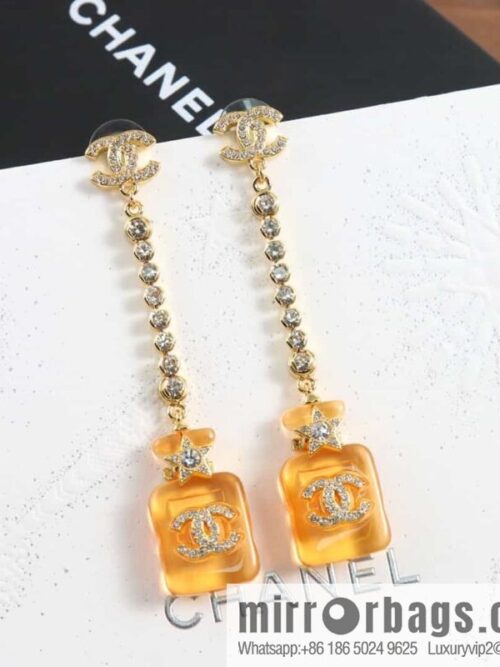 wsxc1683636355836_0-800x800ihuq5kmjvrw172038_20250705215314.jpg New ☑️ Chanel c2 double c orange yellow perfume bottle stud earrings