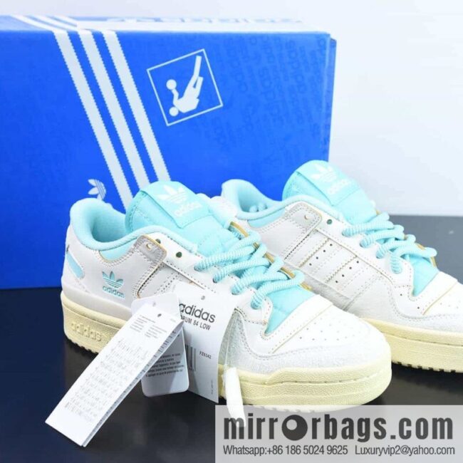 Adi 84 Clover Adidas Forum 84 Low Item number: FZ6342 Classic velcro Vintage board shoes Unisex trendy top layer leather casual shoes