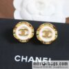 New ☑️ chanel c1 double c round stud earrings