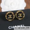New ☑️ chanel c1 double c round stud earrings
